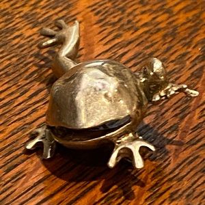 Sterling silver jolly frog toad